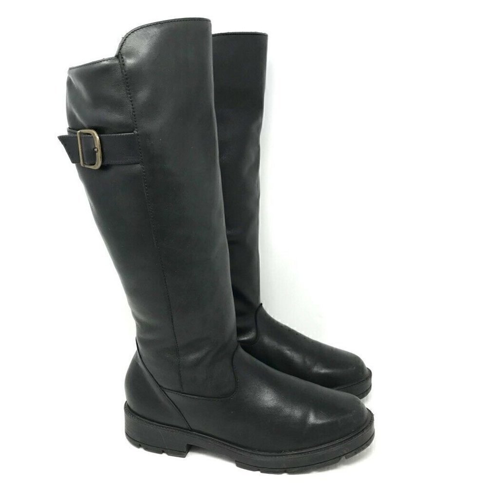 Wanderlust Riding Boots Black Zip Leather 6.5